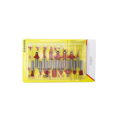 ZokMok 1/4 Shank Router Bits, 15pcs Pack Home DIY Light Duty Bits Set