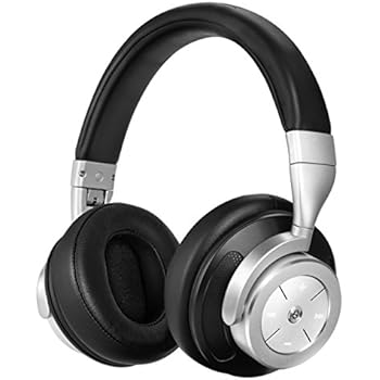 Bluetooth Headphones, Linkwitz Wireless Active Noise Cancelling Headphones with Built-in MIC, Stereo Over-Ear Headset for Cell Phones Gaming PC TV, Upgraded Steel Black