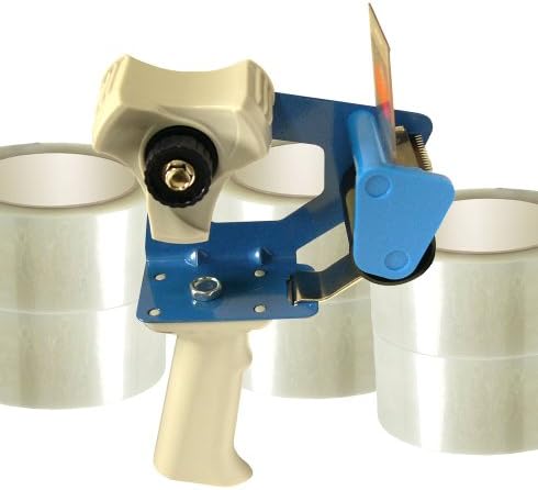 Standard 2 inch Tape Roll Gun Dispenser with Pistol Grip, Adjustable Tension Brake with a Control Knob and a Durable Plastic Roller