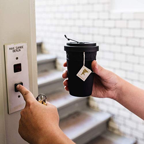 KPM Berlin KURLAND To-Go Becher - Porzellan-Becher, Kaffeebecher mit Deckel, Teebecher 0,35l, Handmade in Berlin, im Geschenkkarton, 13 cm, Schwarz matt – Bild 6