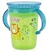 Nuby 4 Piece 360 Printed Twin Handle Wonder Cup, Red/Blue/Green