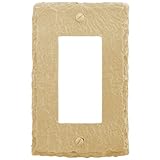 Amerelle 8345RA Faux Slate Single Rocker Wallplate, Almond