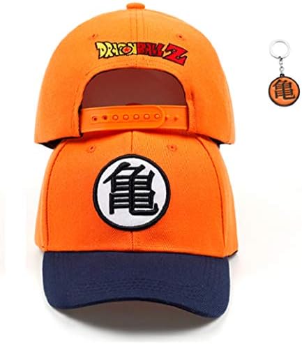 JarilnMo DBZ Men Baseball Cap Dragon Ball z Goku Vegeta Black Orange and Blue hat with Free Keychain