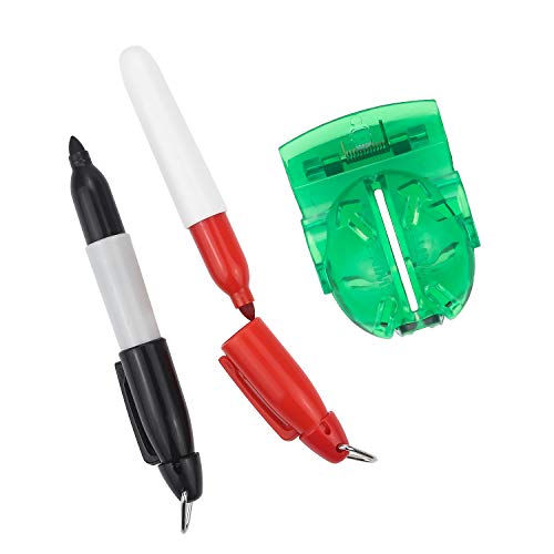 Favordrory 4 Pack Golf Ball Line Liner Drawing Marking Alignment Putting Tool with 2Pcs Marker Pen, Green