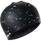Swimming Cap - Rioa Waterproof Unisex Premium Earmuffs Silicone No-Slip Swimming Cap for Adults Kids Woman and Men One Size Hat