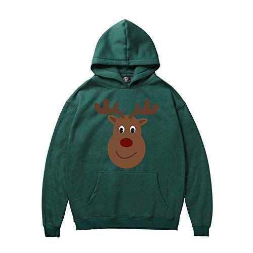 Mens Hooded Sweatshirt,GREFER Winter Christmas Reindeer Print Long Sleeve Tops Blouse