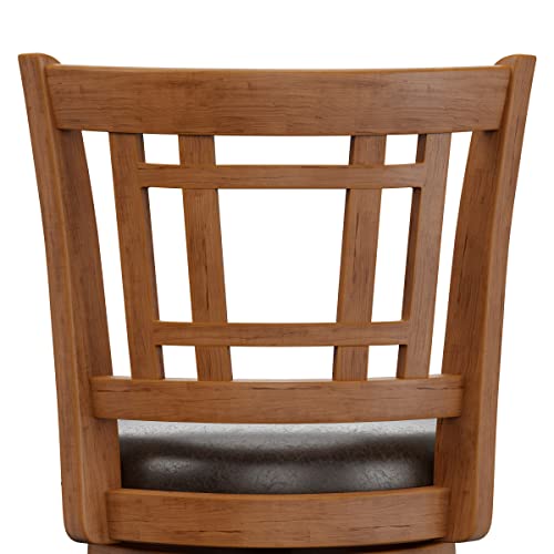 Hillsdale Fairfox Swivel Kitchen Counter Stool, 24.5" High, Oak