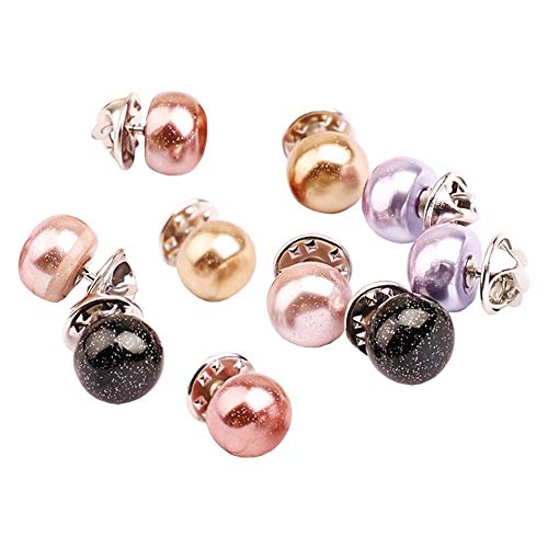 Joyci 10-Pack Women Shirt Brooch Lapel Pins Safety Novelty Cardigan Sweater Decorate Buttons Buckle Tie Tacks Pin Back Clutch C (Star Mix)