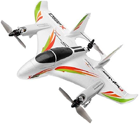 XK X450 RC Glider Plane, 2.4G Remote Controller 6CH 3D/6G RC Vertical Take Off LED Light EPO RC Airplane for Beginners, 3 Flight Modes, 3 Powerful 1307 Brushless Motors (X450)