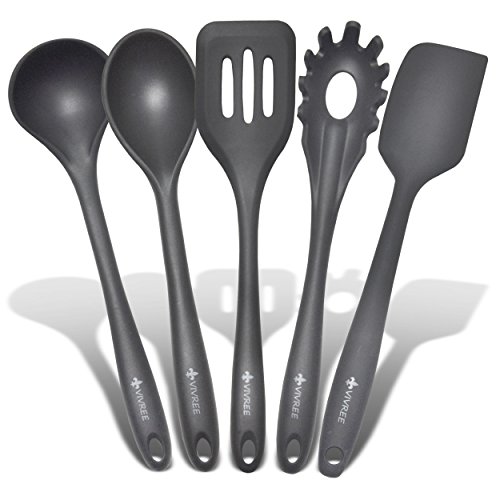 Vivree 5-Piece Unbreakable Cooking Utensils Set, Silicone Cooking Utensils
