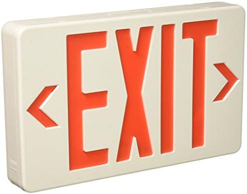 RP Lighting12-Inch Red LED Standard Exit Sign with White Housing, White