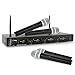 Pyle 4 Channel Wireless Microphone System-Portable UHF Audio Set with XLR Jack-4 Handheld Dynamic Mic, Receiver, Dual Antenna, Power Cable Adapter-for Karaoke, PA, DJ Party Pro PDWM4520