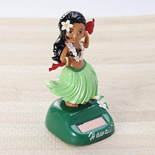 image for Amosfun Dashboard Hula Girl Bobble Head Solar Powered Hawaiian Hula Sh
