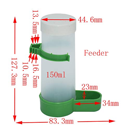 Bird Feeding – Parrot Bird Drinker Feeder Watering Plastic with Clip for Aviary Budgie Cockatiel 60Ml 90Ml 140Ml 150Ml 20Pcs – by GTIN – 1 Pcs – Metal Bird Feeder