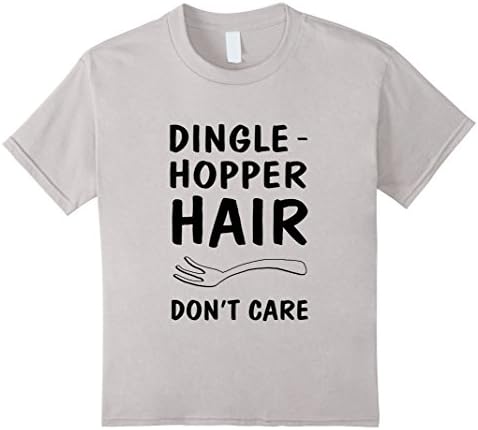 Kids W- Dingle Hopper Hair Don't Care T-Shirt 6 Silver