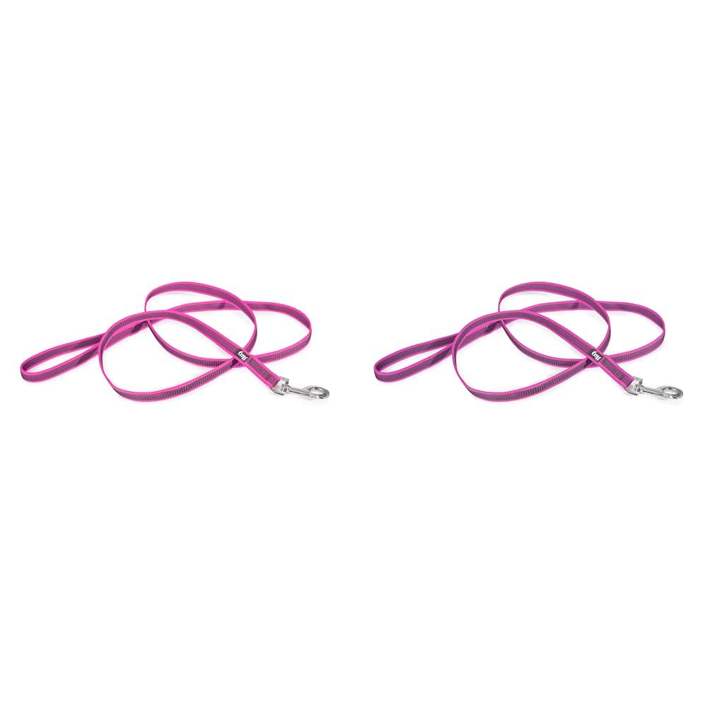 Julius-K9 Color and Gray Super-grip leash with handle, 20 mm x 2 m, pink-gray (Pack of 2)
