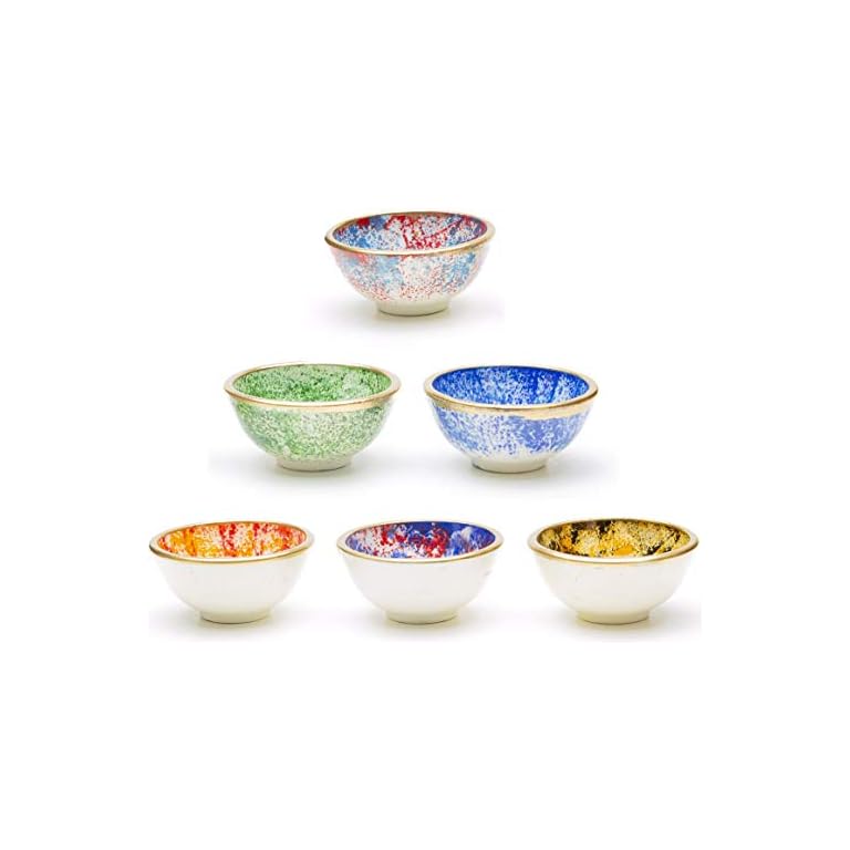 Small Ceramic Bowls Set of 6 Snack Bowls for Tapas, Dessert, Nuts