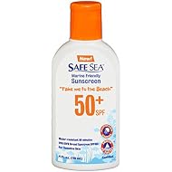 Safe Sea SPF50+ sunscreen - Jellyfish and Sea lice protective lotion. Very Water Resistant, Sensitive skin and Reef-Safe Sunscreen. Paraben free, Oxybenzone and Octinoxate free, 4 fl. oz
