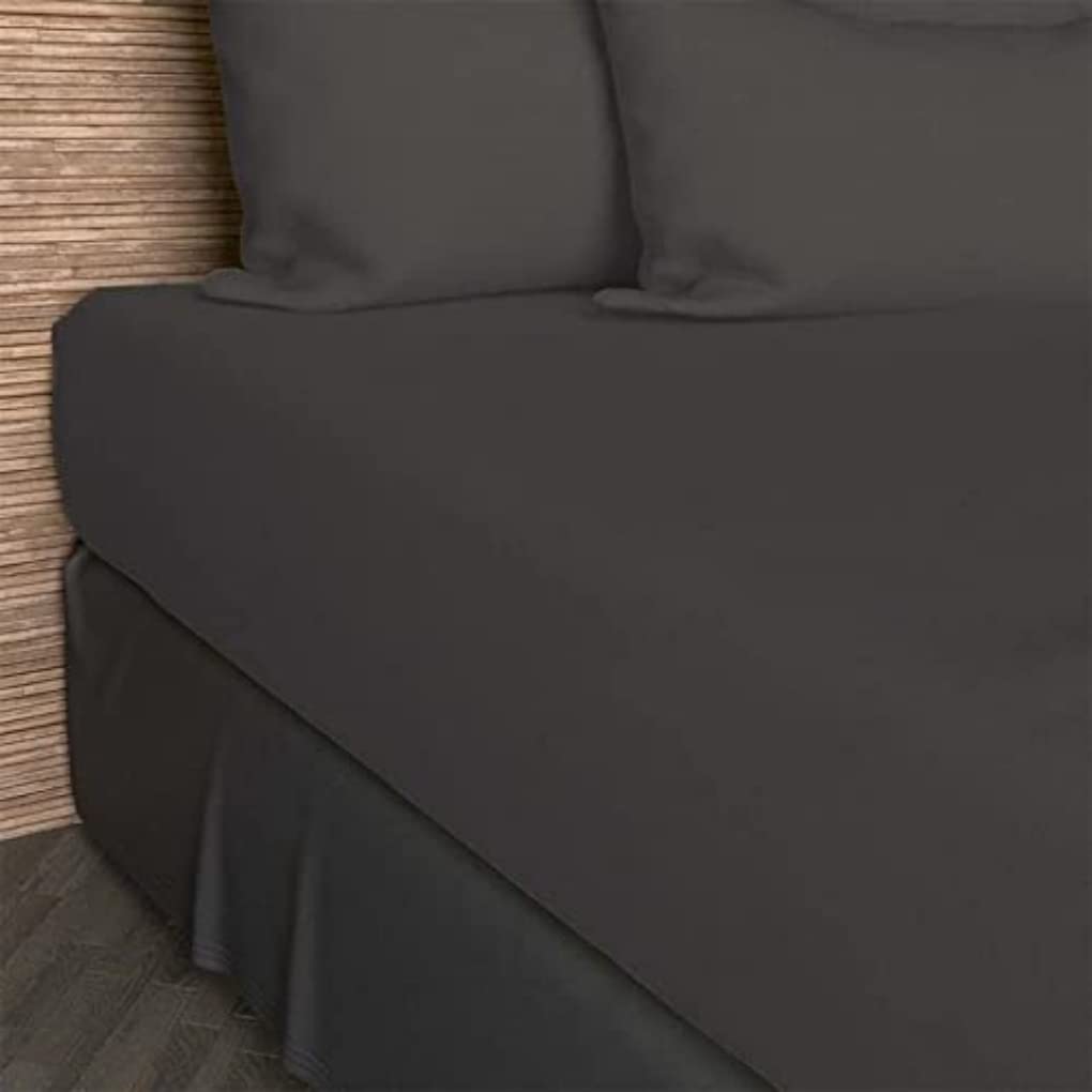 Soleil d'Ocre 610827 Cotton Fitted Sheet, Cotton, gray, 160 x 200 cm