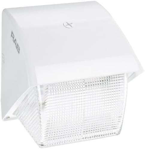 RAB Lighting WP1GF42W WP1 CFL Wallpack with Prismatic Glass Lens, Triple Type, Aluminum, 42W Power, 3200 Lumens, 277V, White