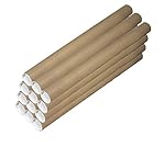 2-Inch by 15-inch, 12 Pack Kraft Mailing Tubes with End Caps