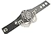 Punk Gothic Dragon w 3 row Chain Faux Black Leather Wide Bracelet Wristband Cuff