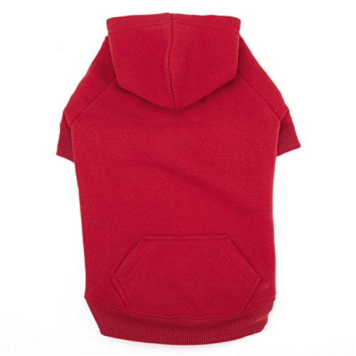 Casual Canine Cotton Basic Dog Hoodie, Medium, 16-Inch, Red