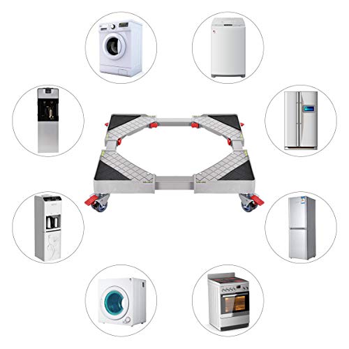 Furniture Dolly Roller Movable Base Size Adjustable with 8 Locking Rubber Swivel Wheels,Pedestal Telescopic Base for Portable Washing Machine Refrigerator Washer Dryer. - Thumbnail 6