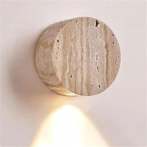 Moderno Lámpara de pared estilo japonés wabi-sabi con pantalla de piedra natural,Aplique LED vintage para espejo de baño,Lampara de pared de comedor,Luz para sala,pasillo,dormitorio,estudio (A)