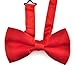 TopTie Mens Formal Solid Red Banded Bow Tie, Breast Cancer Awareness