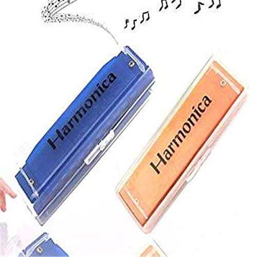 AMOR PRESENT Kids Harmonica, 2 PCS Translucent Harmonica with Case 10 Holes Diatonic Bules Children Harmonica