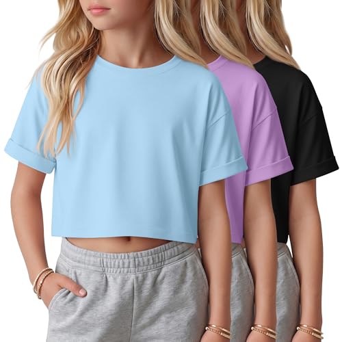 Oakgarden Girls Crop T-Shirts 3 Pack