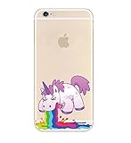 iPhone 6 Case, DECO FAIRYÂ® Protective Case Bumper[Scratch-Resistant] [Perfect Fit] Translucent Silicone Clear Case Gel Cover for Apple iPhone 6 (Rainbow Unicorn iPhone 6 4.7