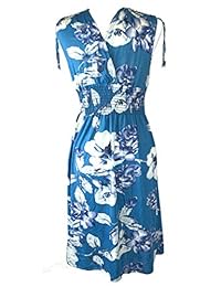 Plum Feathers Vestido vibrante hasta la rodilla con cuello en V - Surtido de estilos más y tamaños regulares