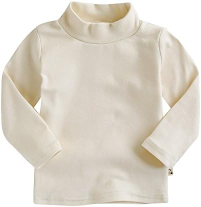 Agibaby Boys & Girls Infant & Toddler Long Sleeve Turtleneck T-Shirt (M(2-3T), Ivory)