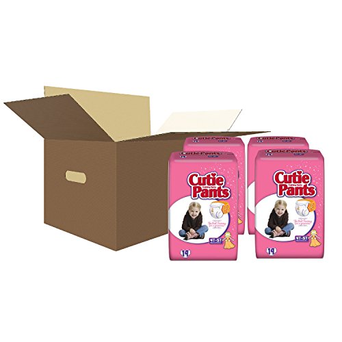 Cuties Toddler Training Pants for Girls, Size 4T-5T, 19-Count, Pack of 4