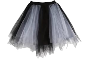 Boolavard Adult Women 80's Tutu Skirt Layered Tulle Petticoat Halloween Tutu