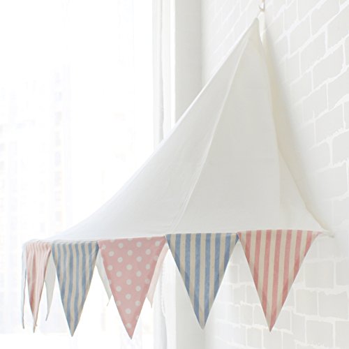 Lebze Hanging Bed Canopy Mosquito Net for Kids Baby Crib, White Kids Play Tent Indoor Outdoor Dome Princess Castle, Diameter 100cm / 39.4inch - Thumbnail 6