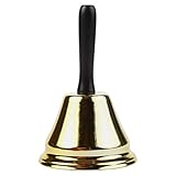 Home-X - Long-Handled Call Bell, 3.5” Diameter Bell for Signaling Assistance, Getting Attention, or Making Announcements, Gold