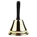 Home-X - Long-Handled Call Bell, 3.5” Diameter Bell for Signaling Assistance, Getting Attention, or Making Announcements, Gold