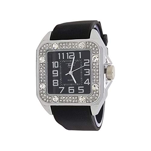 Luxury Designer Techno Pave Black Dial Silicone Band Kenya Ubuy