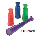 Kicko Collapsible Plastic Telescopes - Pack of 16 - 2.5 Inches Extends to 5 inches Assorted Colors - for Kids Boys and Girls Great Party Favors, Bag Stuffers, Fun, Toy, Gift, Prize