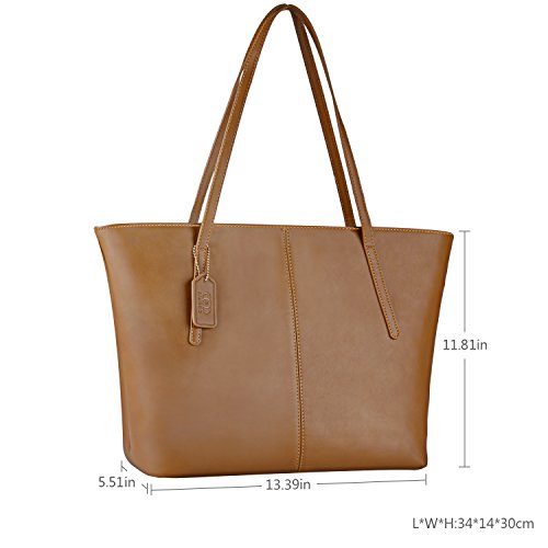 Tote Handbags,COOFIT Fashion Purses and Handbags for Women PU Leather Purse Tote Bag Brown - Thumbnail 3