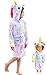 Soft Unicorn Hooded Bathrobe Sleepwear for Matching Doll & Girls (Starry, 8-9 Years)