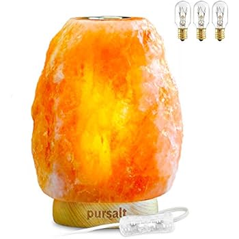 Pursalt Himalayan Salt Lamp Natural Crystal Lamp with Small Plate to Diffuse Aromatherapy and Essential Distinctive Rock Aroma Lamp Hand Carved Aromatherapy Night Light