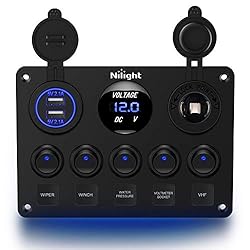 Nilight 90101E 5Gang Multi-Function 5 Gang Rocker
