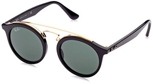 Ray-Ban Injected Unisex Sunglasses - Black Frame Dark Green Lenses 46mm Non-Polarized