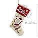 WEWILL Lovely Christmas Stockings Set of 3 Santa, Snowman, Reindeer, Xmas Character 3D Plush Linen Hanging Tag Knit Border Xmas for Kids Family