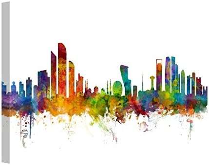 Easy Art Prints Michael Tompsett's 'Abu Dhabi Skyline' Premium Canvas Art 30 x 20