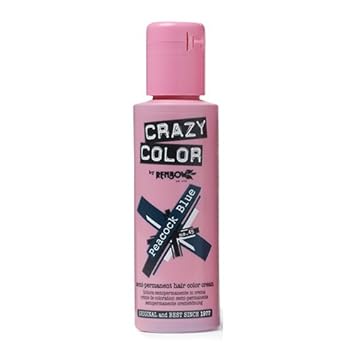 Crazy Color Semi Permanent Hair Colour, Peacock Blue 45, 100 ml